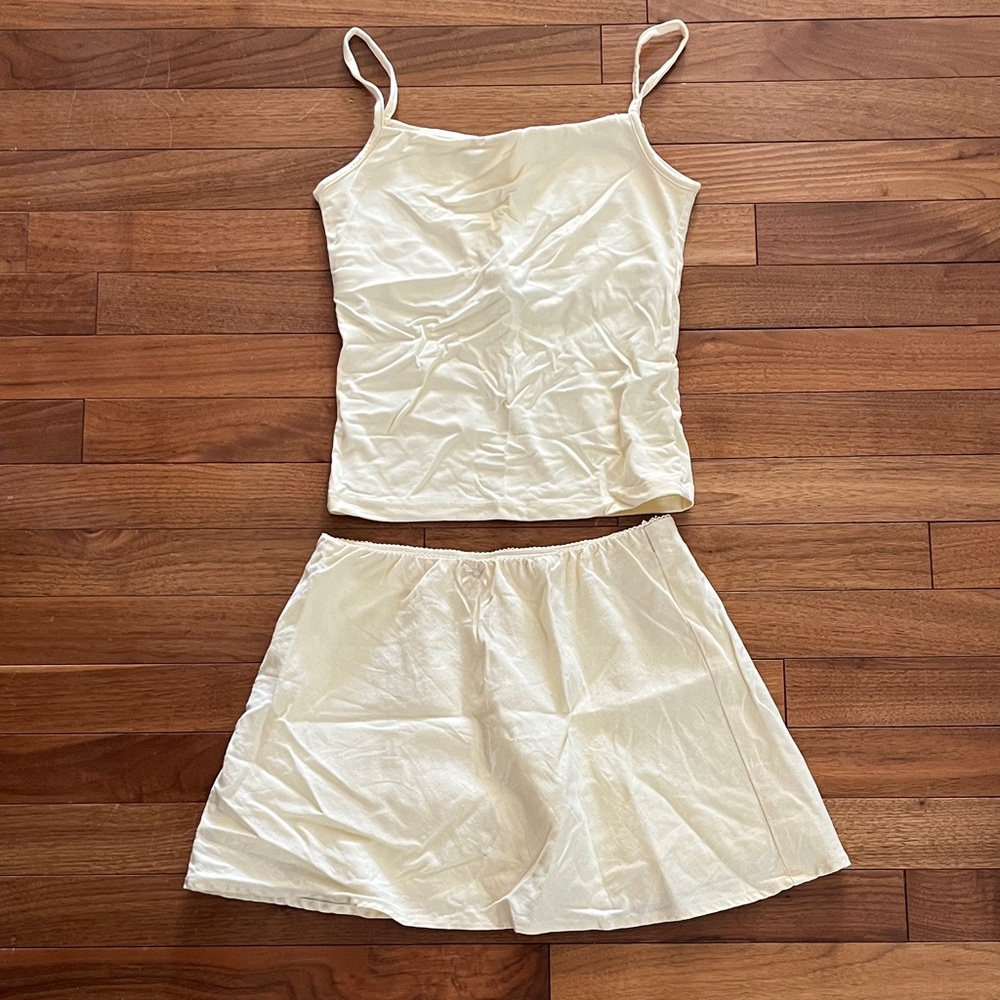 Glassons skirt tank top set butter yellow